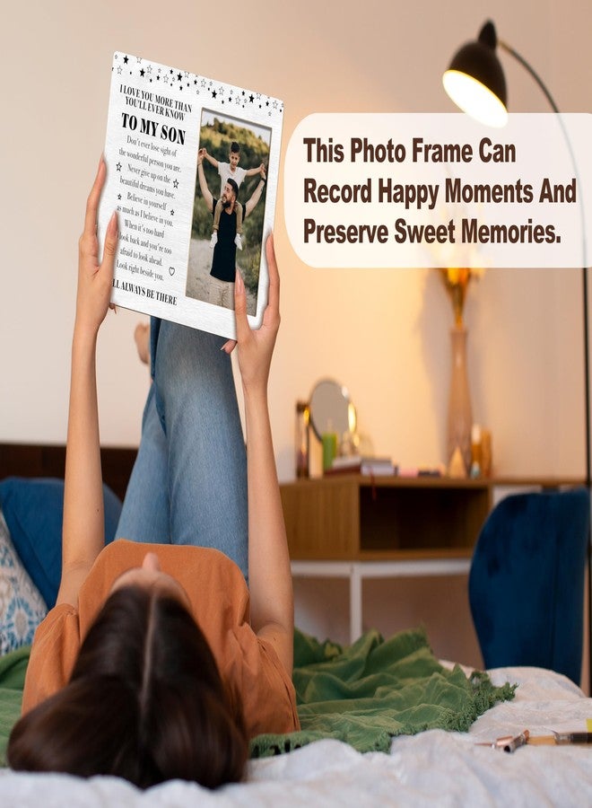 BXVRT Son Photo Frame, Gifts For Son From Mother Father, To My Son Wooden Picture Frame Gifts For Birthday Christmas Graduation, Love Quote Frame Family Gifts For Home Decor -122 - Image 5
